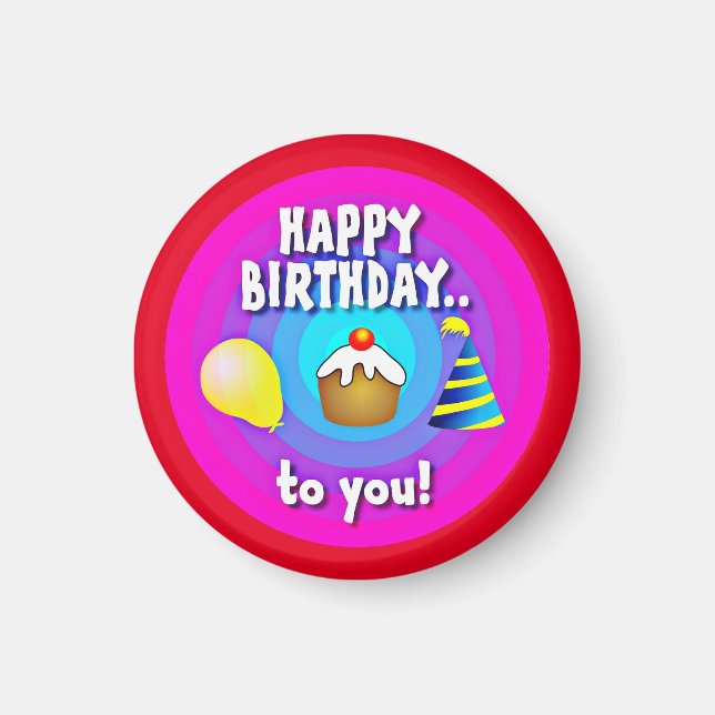 Grattis på födelsedagen till din cirkel Design-475 Magnet (Framsidan)