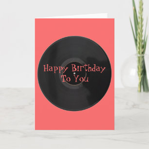 Grattis på födelsedagen till ditt vinylregistrerin kort