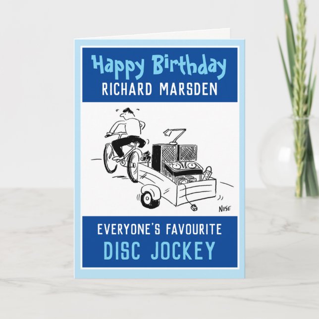 Grattis på födelsedagen till en Disk Jockey Kort (Framsida)