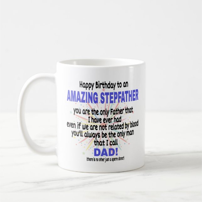 Grattis på födelsedagen till en Fantastisk Stepfat Kaffemugg (Vänster)