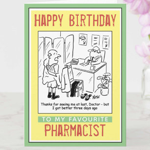 Grattis på födelsedagen till en farmaceut kort