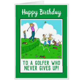 Grattis på födelsedagen till en golfare Roligt Hälsningskort