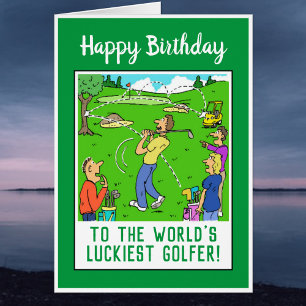 Grattis på födelsedagen till en Golfer Funny Hälsningskort