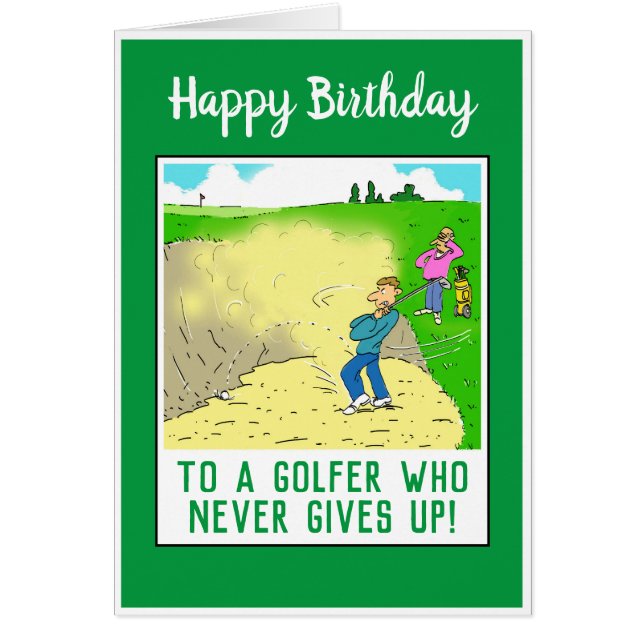 Grattis på födelsedagen till en Golfer Funny Hälsningskort (Framsidan)
