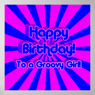 Grattis på födelsedagen till en Groovy Girl! Poster