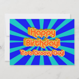 Grattis på födelsedagen till en Groovy Guy Inbjudningar