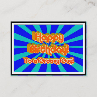 Grattis på födelsedagen till en Groovy Guy Visitkort