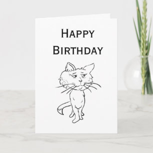 Grattis på födelsedagen till en kall katt kort