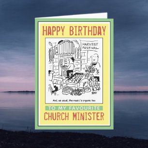 Grattis på födelsedagen till en kyrklig minister e kort