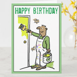 Grattis på födelsedagen till en målarfärg och deko kort