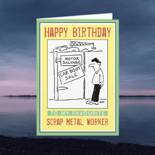Grattis på födelsedagen till en Metall-arbetare Kort