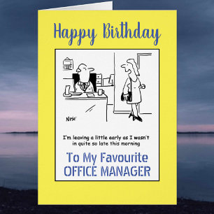 grattis på födelsedagen till en Office Manager Hälsningskort