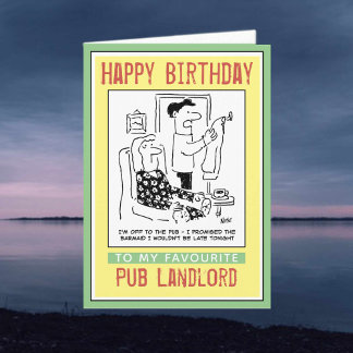 Grattis på födelsedagen till en Pub Landlord. Kort