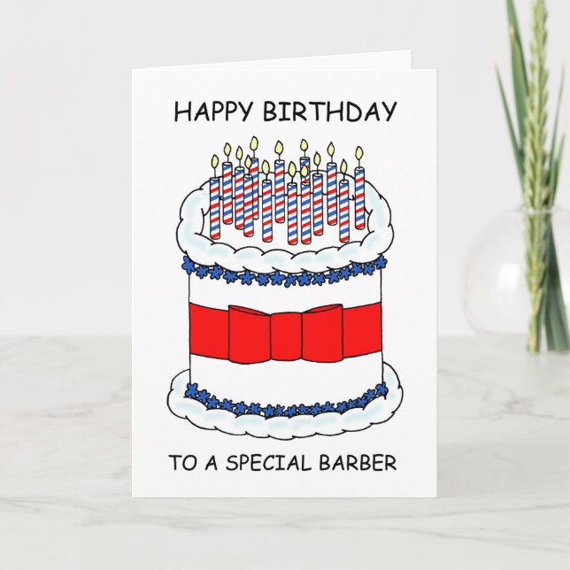 Grattis på födelsedagen till en Speciell Barber Kort (Framsida)
