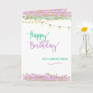 Grattis på födelsedagen till en Underbar Mamma vat Kort