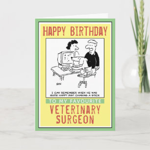 Grattis på födelsedagen till en veterinär. kort