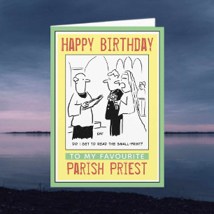Grattis på födelsedagen till en Vicar- eller Paris Kort