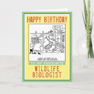Grattis på födelsedagen till en viltbiolog. kort