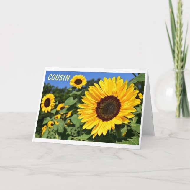 GRATTIS PÅ FÖDELSEDAGEN TILL ETT "BEAUTIFUL COUSIN KORT (Framsida)