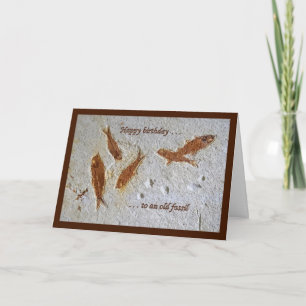 Grattis på födelsedagen till ett gammalt fossil- kort