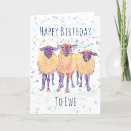 Grattis på födelsedagen till Ewe-kort Kort