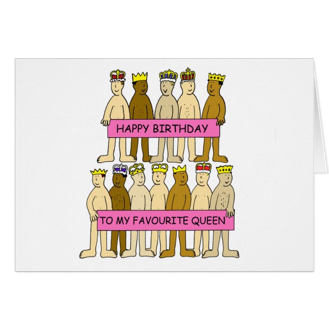 Grattis på födelsedagen till Favorite Queen Gay hu Hälsningskort (Framsidan Horizontal)