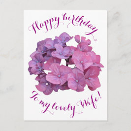 Grattis på födelsedagen till fru söt rosa blommor  vykort