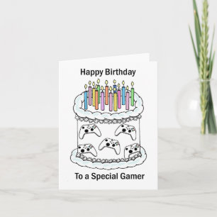 Grattis på födelsedagen till Gamer Kort