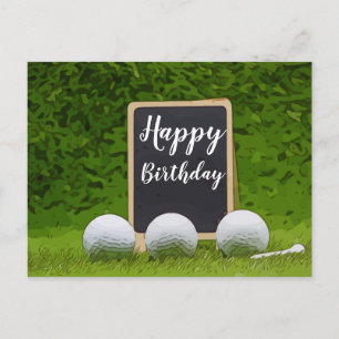 Grattis på födelsedagen till golfspelare med golfb vykort