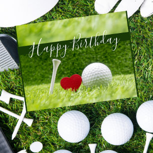 Grattis på födelsedagen till golfspelaren med kärl vykort