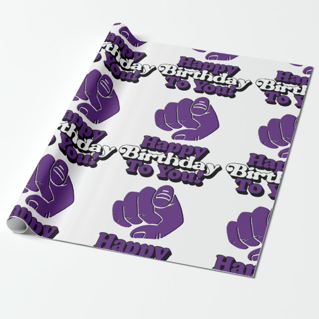 Grattis på födelsedagen till Lila Wrapping Papper Presentpapper (Utrullad)