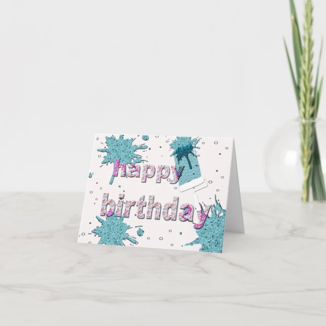 Grattis på födelsedagen till målaren! kort (Framsida)