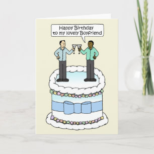 Grattis på födelsedagen till Male Interrazed Coupl Kort