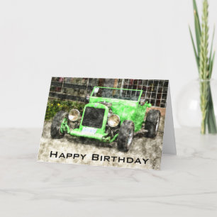 Grattis på födelsedagen till Man Classic Car Kort