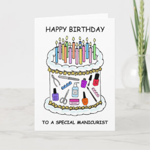 Grattis på födelsedagen till Manicurist Nail Techn Kort
