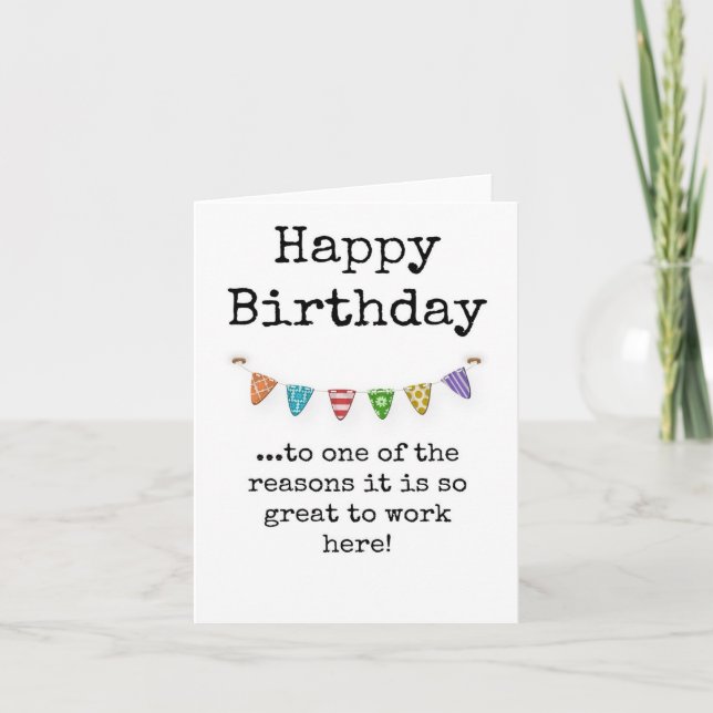 Grattis på födelsedagen till medarbetarkort kort (Framsida)