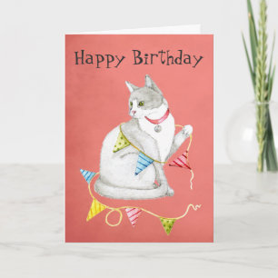 Grattis på födelsedagen till Meow Kattunge med b Kort