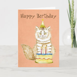 Grattis på födelsedagen till Meow Kattunge med k Kort