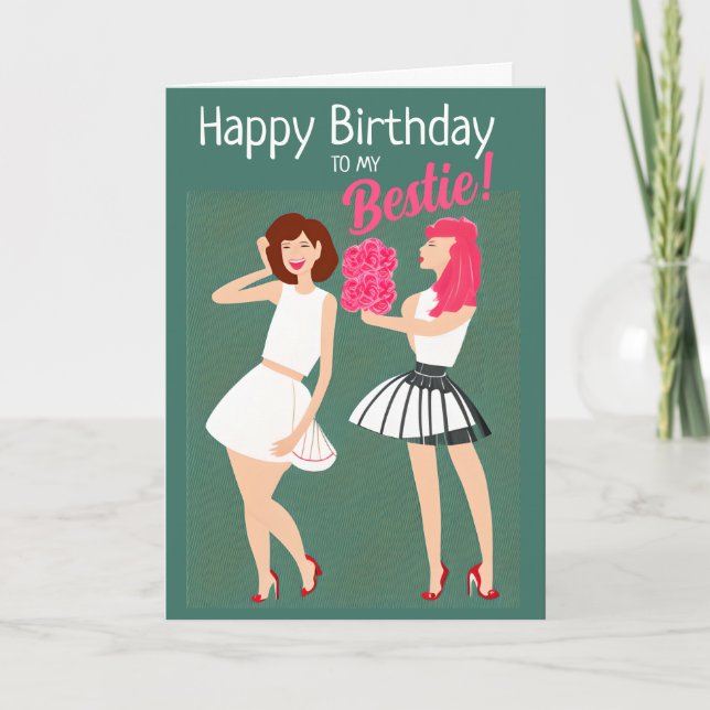 Grattis på födelsedagen till min Bestie Helgkort (Framsida)