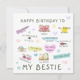 Grattis på födelsedagen till min Bestie Julkort