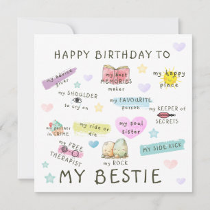 Grattis på födelsedagen till min Bestie Julkort