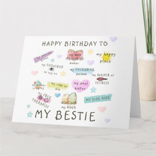 Grattis på födelsedagen till min Bestie Kort