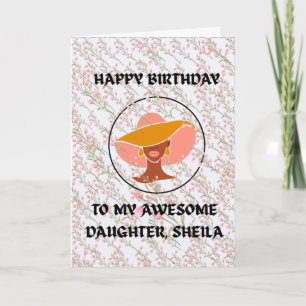 Grattis på födelsedagen! Till Min Dotter Falt Grat Kort