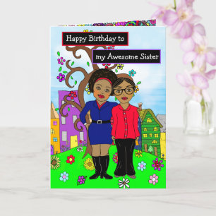 grattis på födelsedagen till min Fantastisk-syster Kort