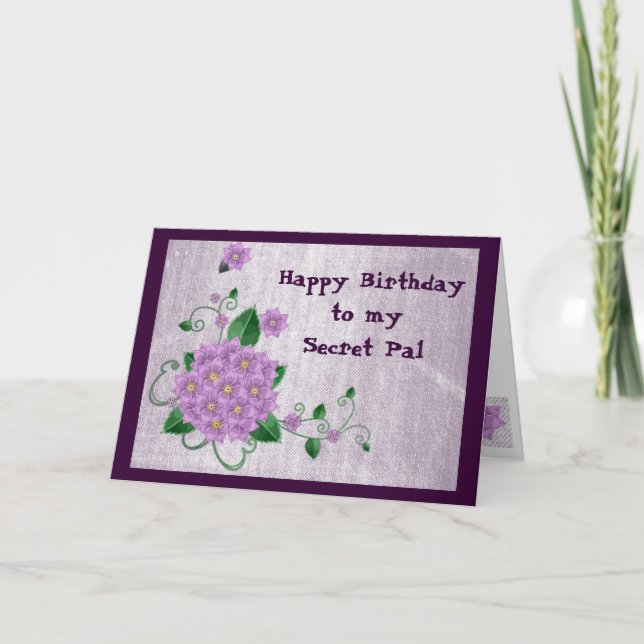 Grattis på födelsedagen till min hemliga Pal Kort (Framsida)