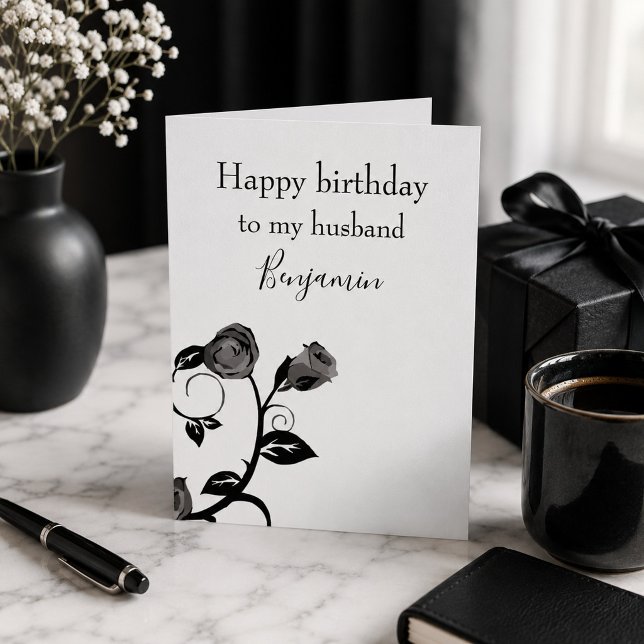 Grattis på födelsedagen till min make svart och vi kort (Skapare uppladdad)