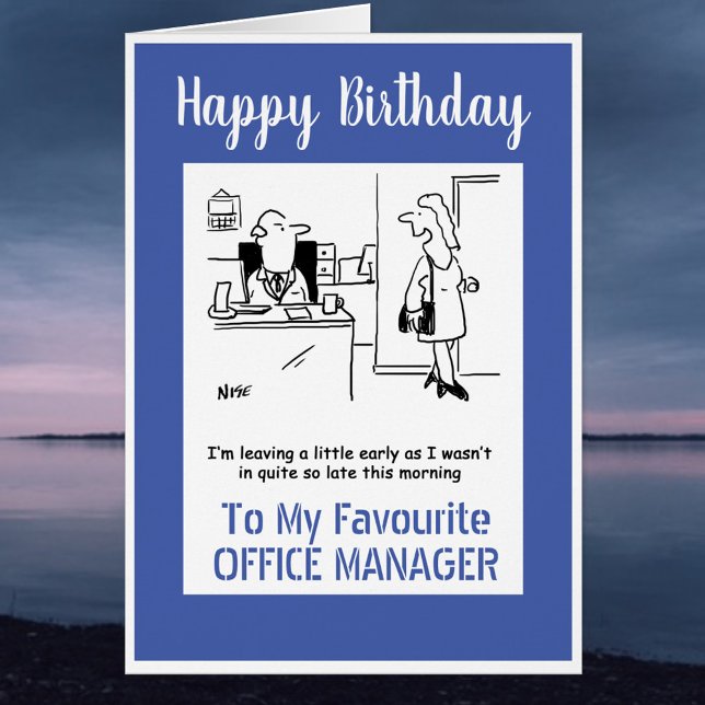 Grattis på födelsedagen till Min Office Manager Hälsningskort (Skapare uppladdad)