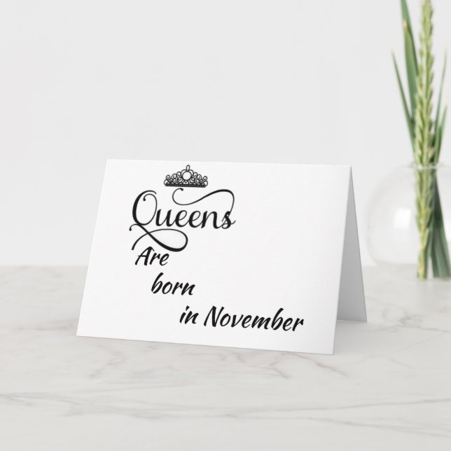 GRATTIS PÅ FÖDELSEDAGEN TILL MIN *QUEEN* BORN IN * KORT (Framsida)