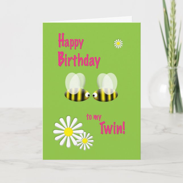 Grattis på födelsedagen till min Twin Kort (Framsida)