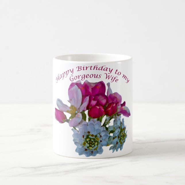 Grattis på födelsedagen till min vackra fru. magisk mugg (Center)